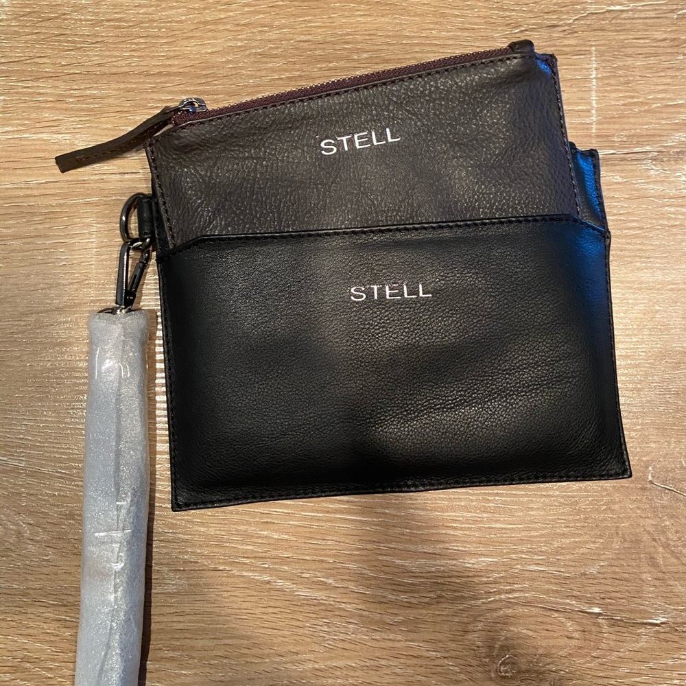 2 in 1 Black wristlet clutch with card holder